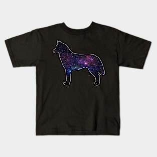 Galaxy Siberian Husky Silhouette Kids T-Shirt